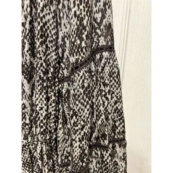 Bl^nk London Anthropologie  Animal Print Wide Leg Jumpsuit Off Shoulder Large - Picture 11 of 11